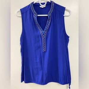 BEAUTIFUL TANK w/ BEADED COLLAR & DRAWSTRING